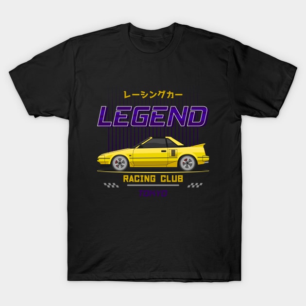 Tuner Yellow MR 2 MK1 JDM T-Shirt by GoldenTuners